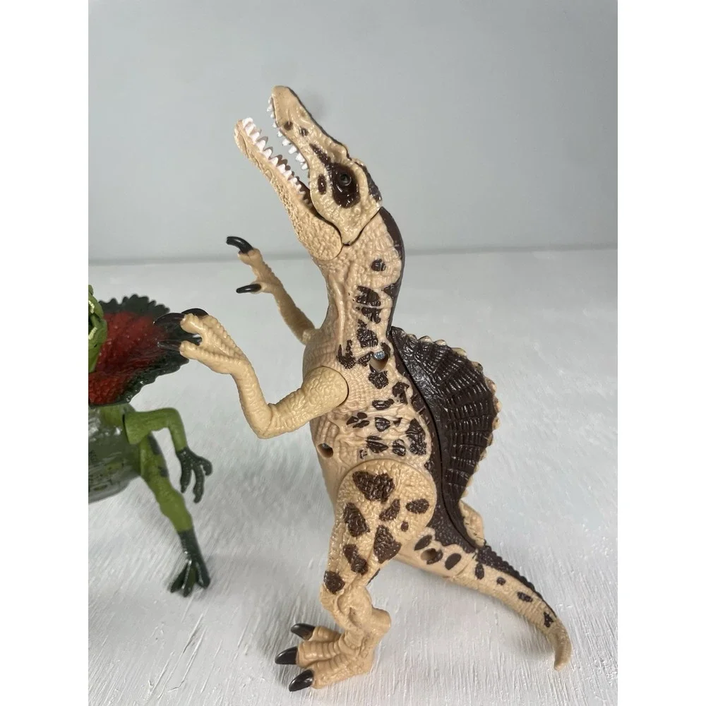 Kid Galaxy Lot of‎ 2 Posable Dinosaurs Lights & Sounds TRex Dilophosaurus Park